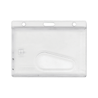 Horizontal Rigid One-Card Holder with Thumb Notch - Frosted