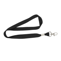 Flat 15mm Lanyards with Trigger Hook Black