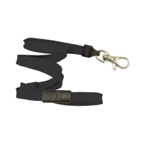 Tubular 10mm Break-Away Lanyards with Trigger Hook Black