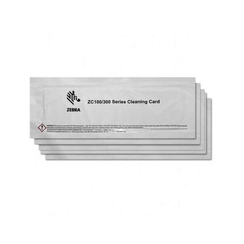 Zebra Cleaning Card Kit (Improved) ZC100/300 5 Cards